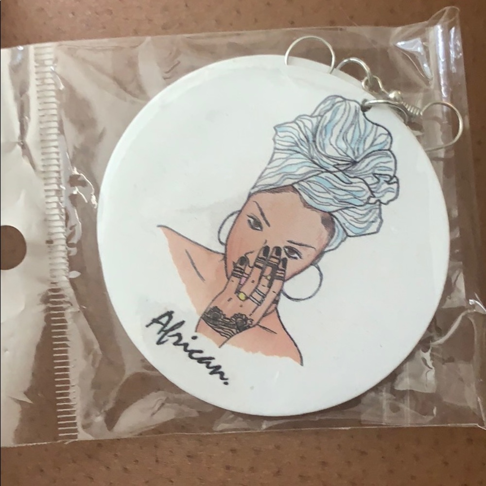 Natural hair earrings